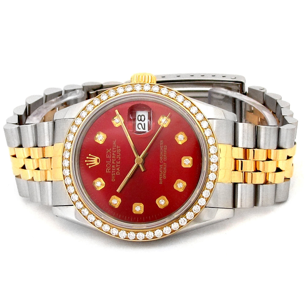 36mm Rolex 18k Yellow Gold and Stainless Steel Oyster Perpetual Datejust Watch