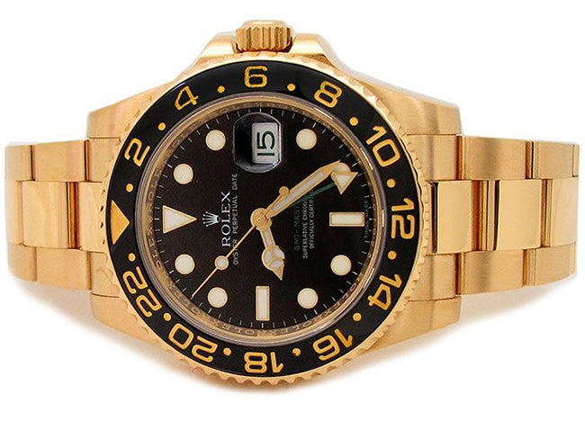 40mm Rolex 18k Yellow Gold Oyster Perpetual GMT-Master II Watch