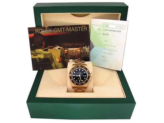 40mm Rolex 18k Yellow Gold Oyster Perpetual GMT-Master II Watch