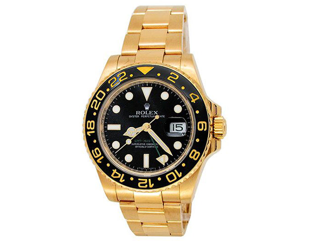 40mm Rolex 18k Yellow Gold Oyster Perpetual GMT-Master II Watch