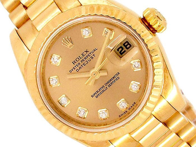 26mm Rolex 18k Yellow Gold Oyster Perpetual Datejust Watch