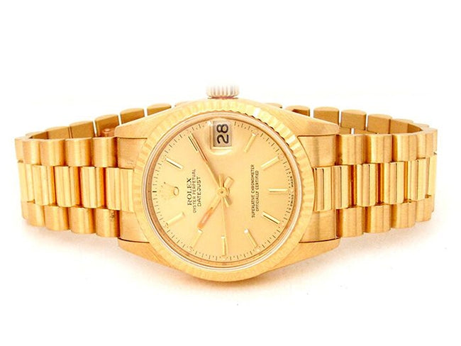 31mm Rolex 18k Yellow Gold Oyster Perpetual Datejust Watch