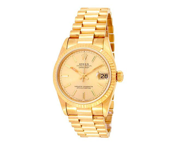 31mm Rolex 18k Yellow Gold Oyster Perpetual Datejust Watch