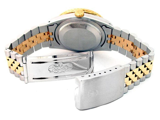 36mm Rolex 18k Yellow Gold and Stainless Steel Oyster Perpetual Datejust Watch