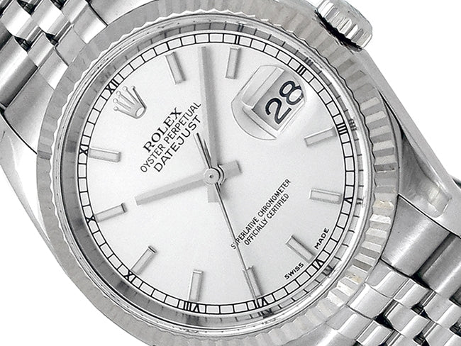 36mm Rolex Stainless Steel Oyster Perpetual Datejust Watch