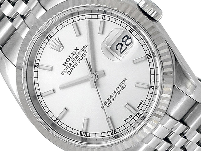 36mm Rolex Stainless Steel Oyster Perpetual Datejust Watch