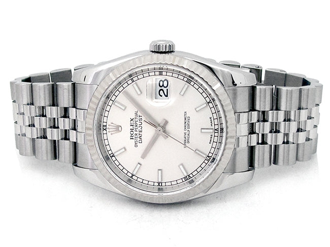 36mm Rolex Stainless Steel Oyster Perpetual Datejust Watch