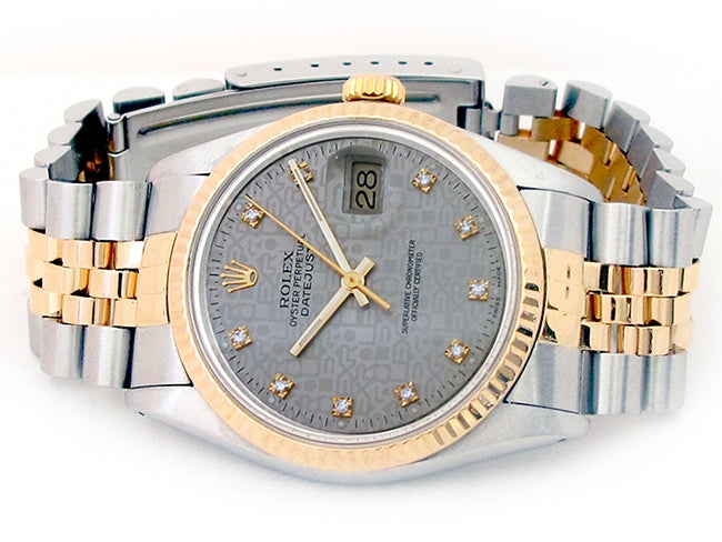 36mm Rolex 18k Yellow Gold and Steel Datejust Watch 16013