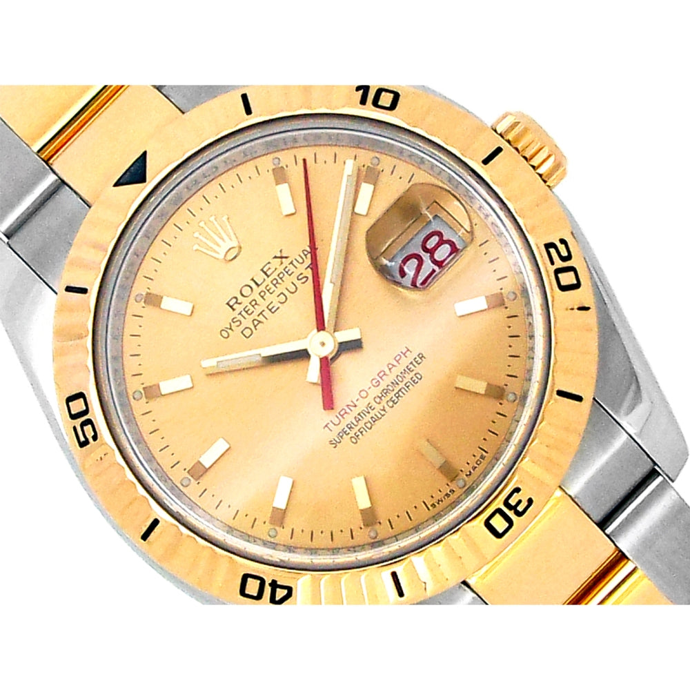 36mm Rolex 18k Yellow Gold and Stainless Steel Oyster Perpetual Datejust Watch
