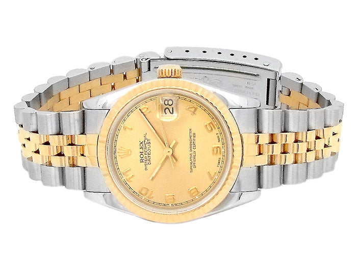31mm Rolex 18k Yellow Gold and Stainless Steel Oyster Perpetual Datejust Watch