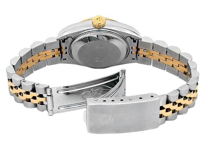 26mm Rolex 18k Yellow Gold and Stainless Steel Oyster Perpetual Datejust Watch.