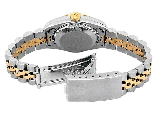 26mm Rolex 18k Yellow Gold and Stainless Steel Oyster Perpetual Datejust Watch.