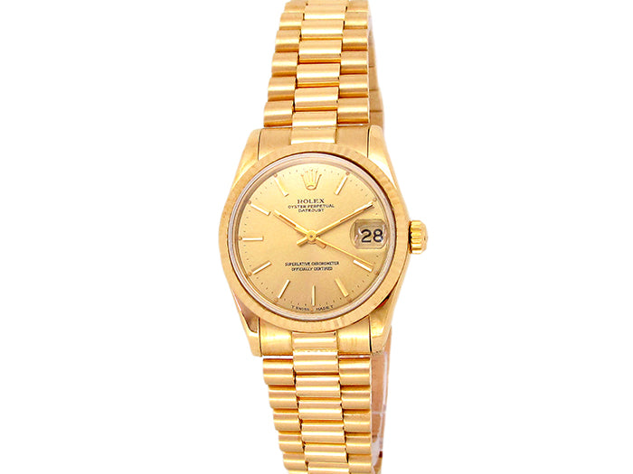 31mm Rolex 18k Yellow Gold Oyster Perpetual Datejust Watch.