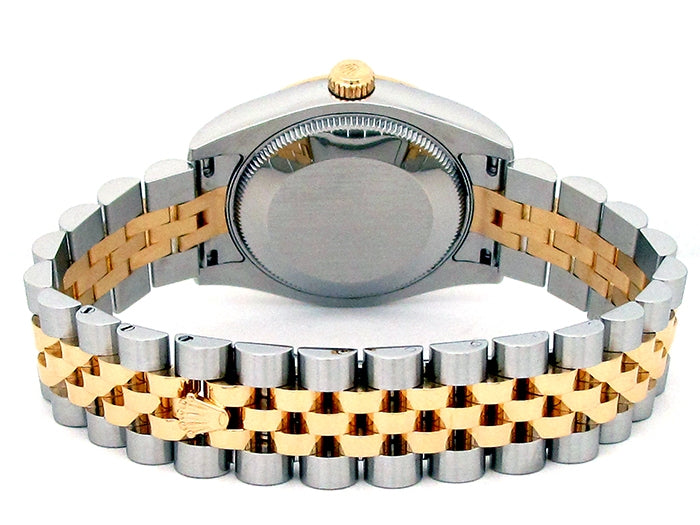 31mm Rolex 18k Yellow Gold and Stainless Steel Oyster Perpetual Datejust Watch.