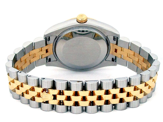 31mm Rolex 18k Yellow Gold and Stainless Steel Oyster Perpetual Datejust Watch.