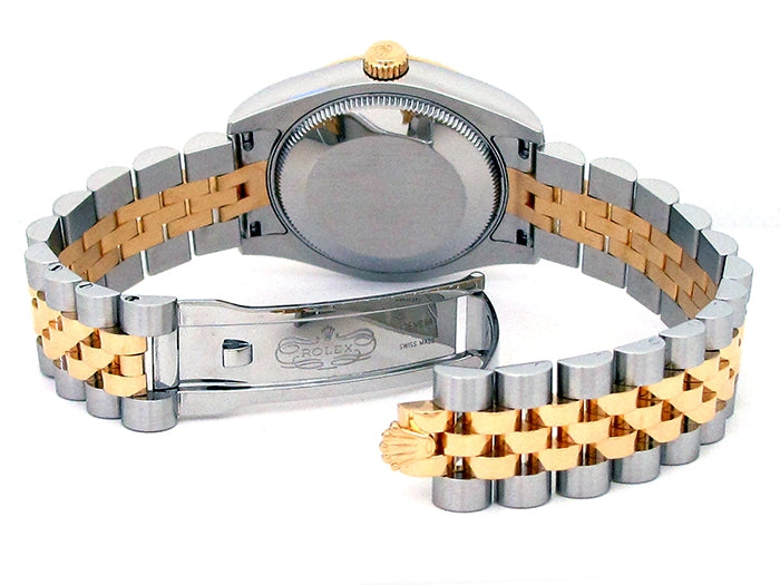31mm Rolex 18k Yellow Gold and Stainless Steel Oyster Perpetual Datejust Watch.