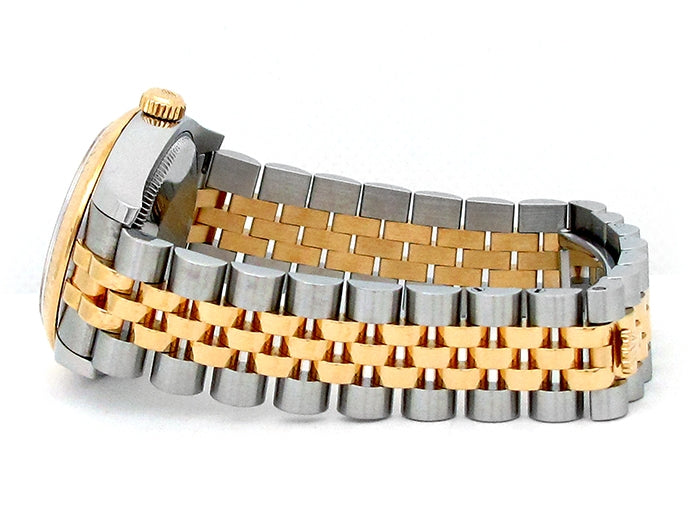 31mm Rolex 18k Yellow Gold and Stainless Steel Oyster Perpetual Datejust Watch.