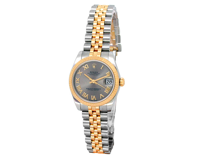 31mm Rolex 18k Yellow Gold and Stainless Steel Oyster Perpetual Datejust Watch.