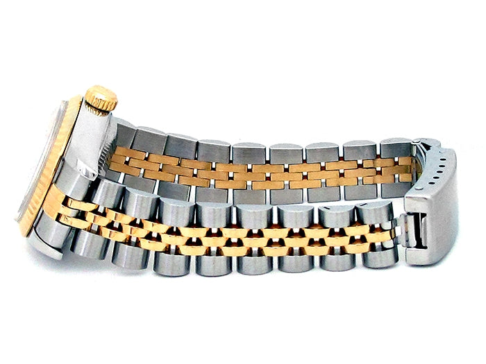 26mm Rolex 18k Yellow Gold and Stainless Steel Oyster Perpetual Datejust Watch.