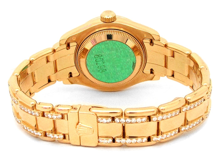 29mm Rolex 18k Yellow Gold Oyster Perpetual Datejust Pearlmaster Watch.