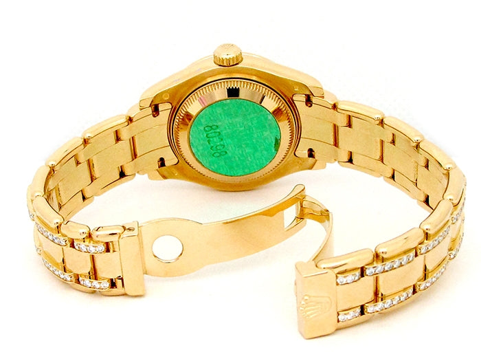29mm Rolex 18k Yellow Gold Oyster Perpetual Datejust Pearlmaster Watch.