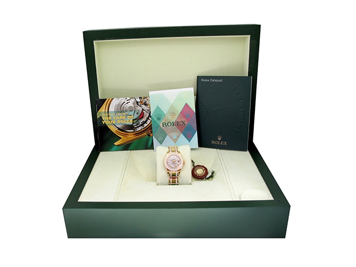 29mm Rolex 18k Yellow Gold Oyster Perpetual Datejust Pearlmaster Watch.