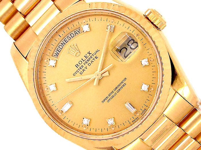 36mm Rolex 18K Yellow Gold Oyster Perpetual Daydate Watch.