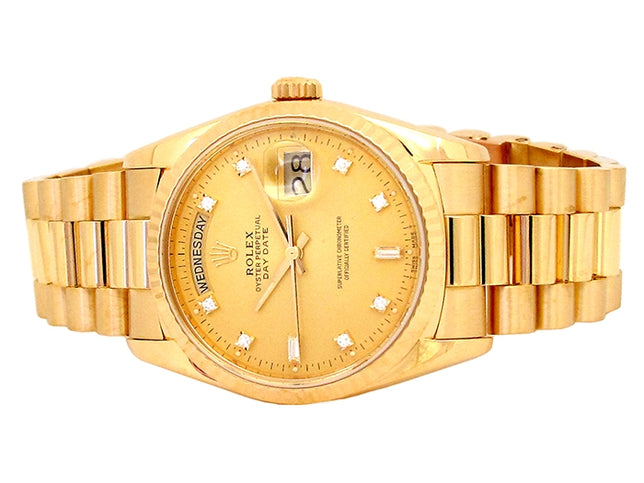 36mm Rolex 18K Yellow Gold Oyster Perpetual Daydate Watch.