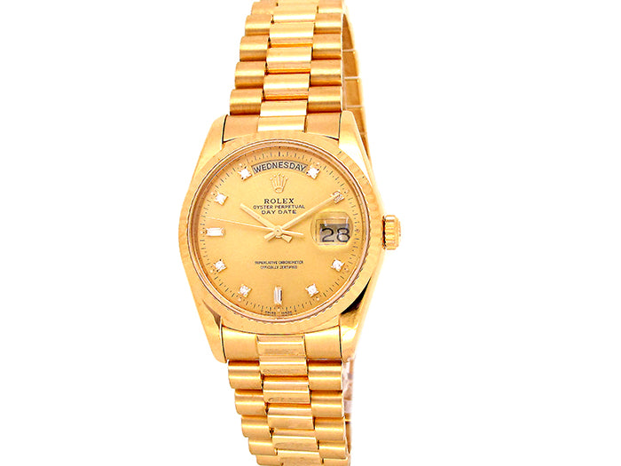 36mm Rolex 18K Yellow Gold Oyster Perpetual Daydate Watch.