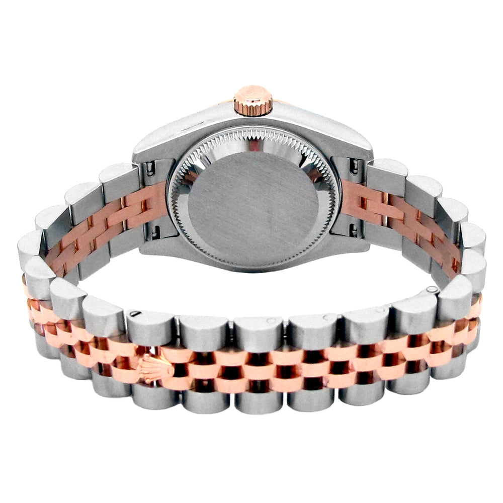 26mm Rolex 18k Rose Gold Stainless Steel Oyster Perpetual Datejust Watch