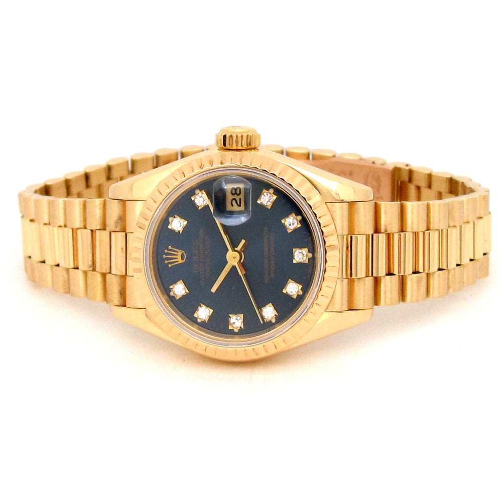 26mm 18k Yellow Gold Rolex Oyster Perpetual President Datejust Watch