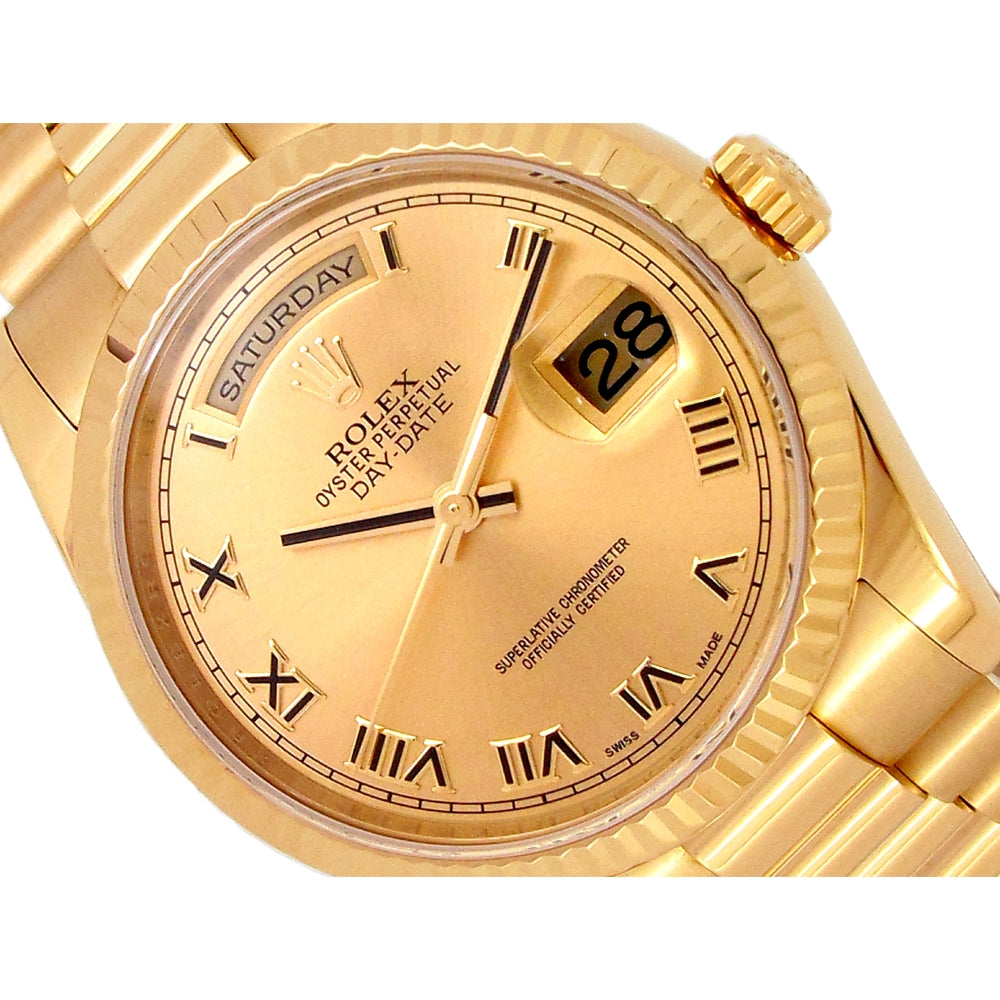 36mm Rolex 18k Yellow Gold Oyster Perpetual Daydate Watch