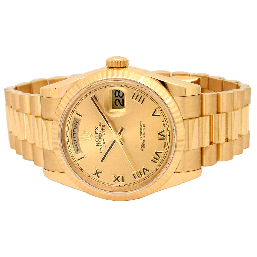 36mm Rolex 18k Yellow Gold Oyster Perpetual Daydate Watch