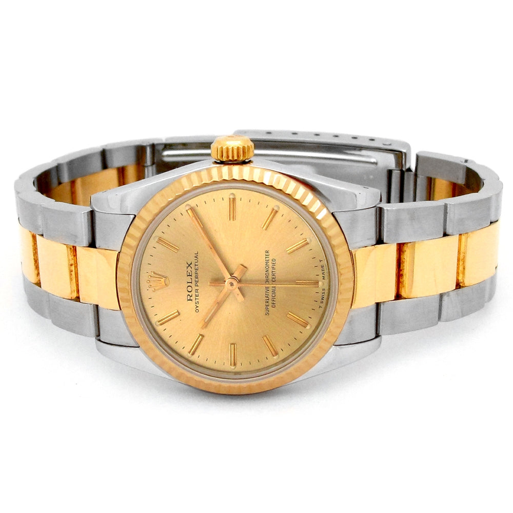 31mm Rolex 18k Yellow Gold and Stainless Steel Oyster Perpetual Watch