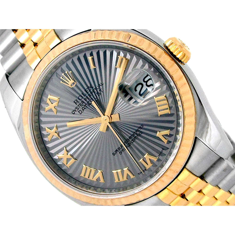 36mm Rolex 18K Yellow Gold and Stainless Steel Oyster Perpetual Datejust Watch