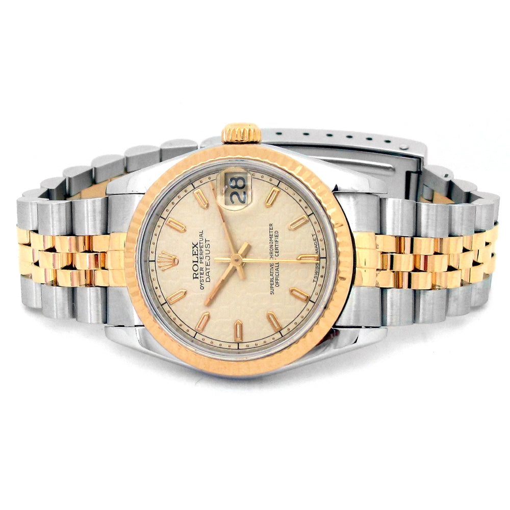 31mm Rolex 18K Yellow Gold & Stainless Steel Oyster Perpetual Datejust Watch