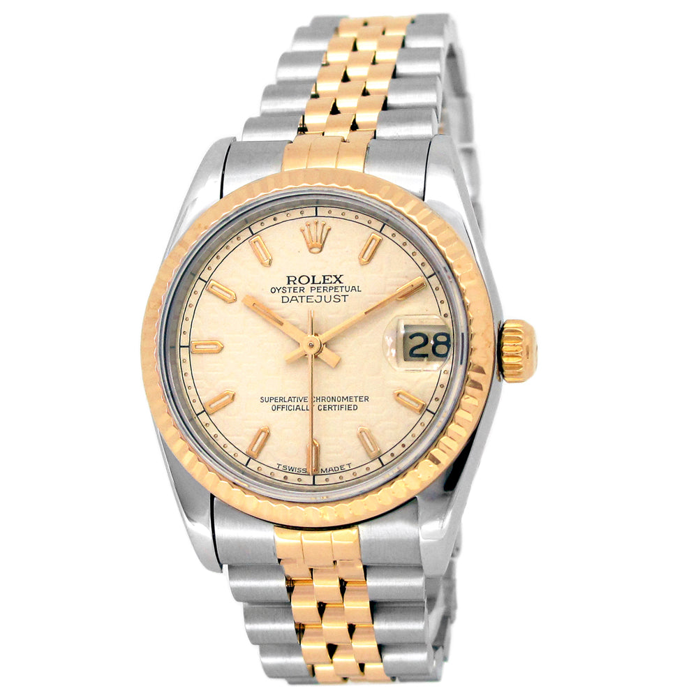 31mm Rolex 18K Yellow Gold & Stainless Steel Oyster Perpetual Datejust Watch