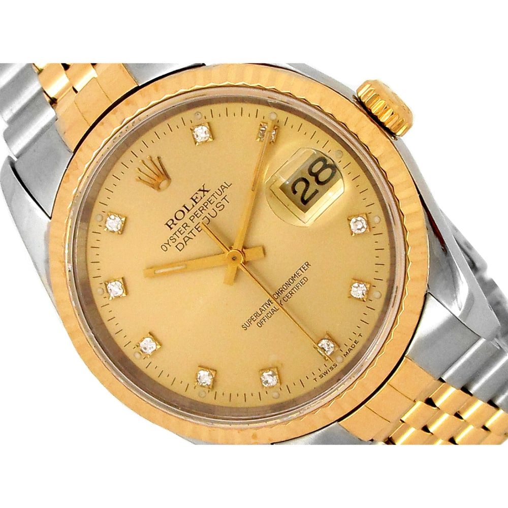 36mm Rolex 18k Gold & Stainless Steel Oyster Perpetual Datejust Watch