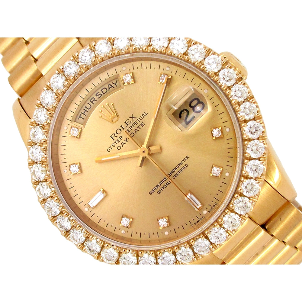 36mm Rolex 18k Yellow Gold Oyster Perpetual Day-Date Watch