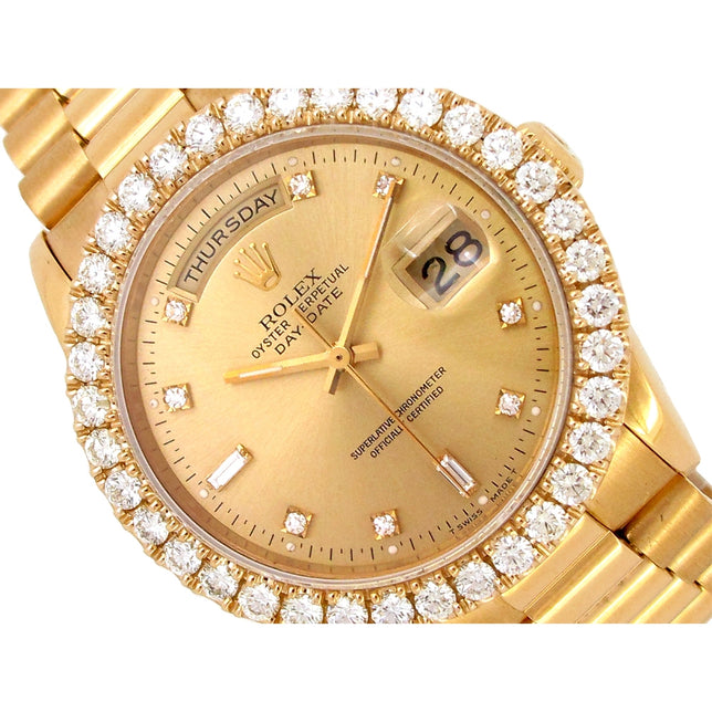 36mm Rolex 18k Yellow Gold Oyster Perpetual Day-Date Watch