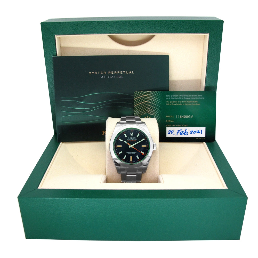 40mm Rolex Stainless Steel Oyster Perpetual Milgauss Watch