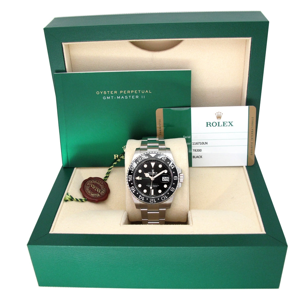 40mm Rolex Stainless Steel Oyster Perpetual GMT-Master II Watch