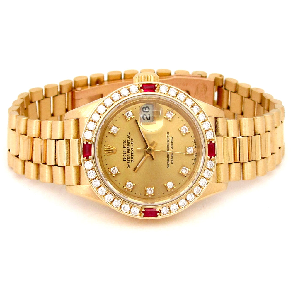 26mm Rolex 18k Yellow Gold Presidential Datejust Watch