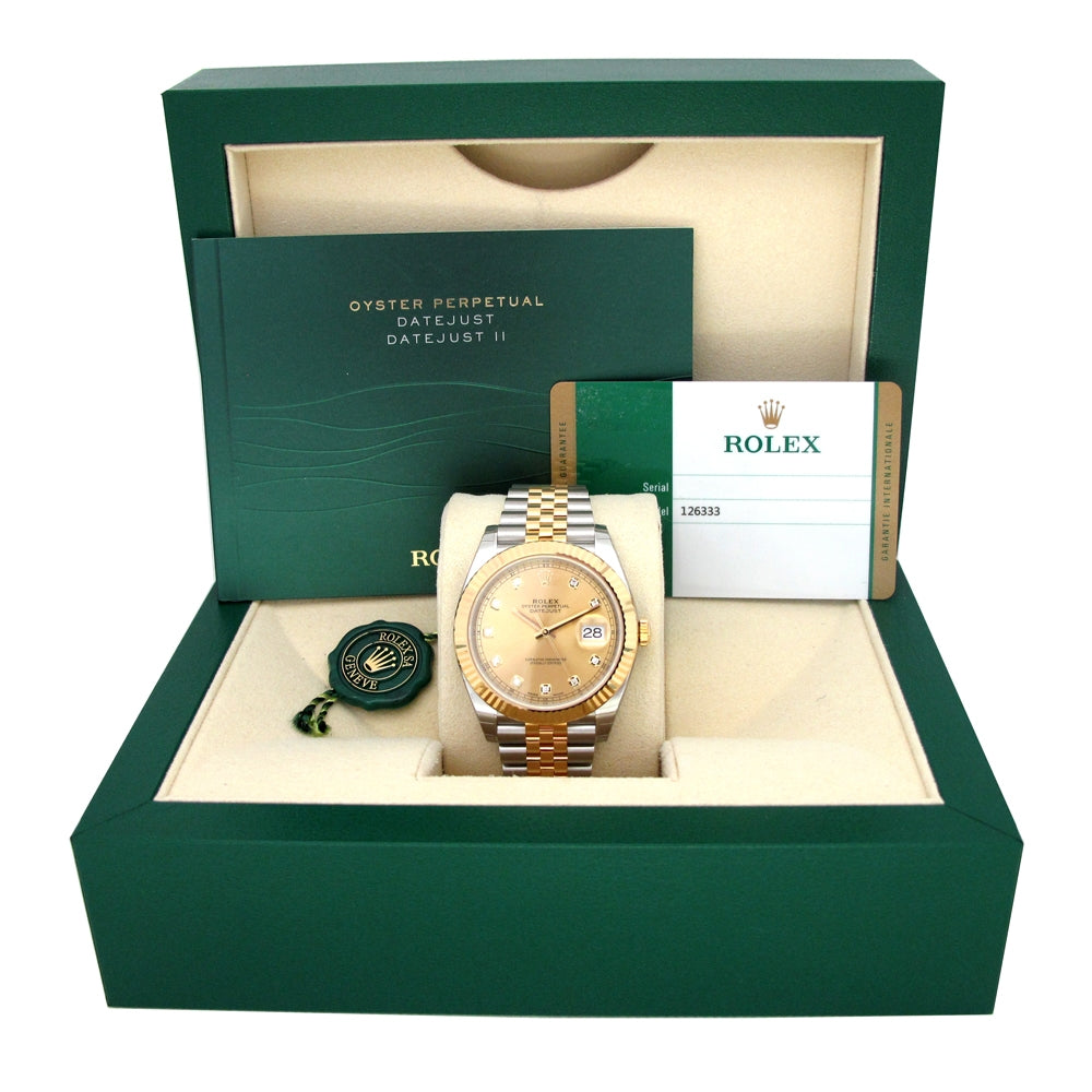 41mm Rolex 18K Yellow Gold and Stainless Steel Oyster Perpetual Datejust II Watch