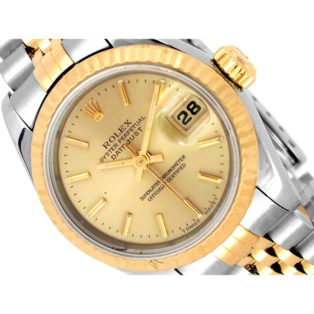 26mm Rolex 18K Yellow Gold and Stainless Steel Oyster Perpetual Datejust Watch