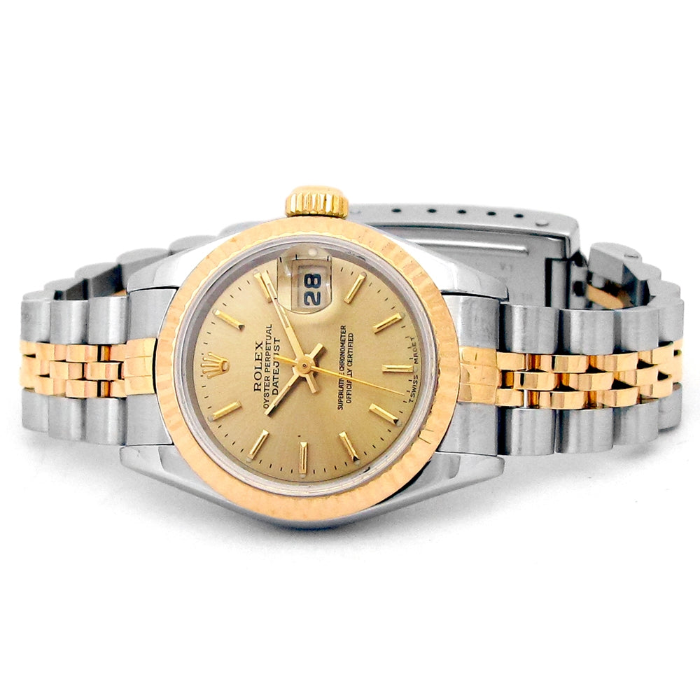 26mm Rolex 18K Yellow Gold and Stainless Steel Oyster Perpetual Datejust Watch