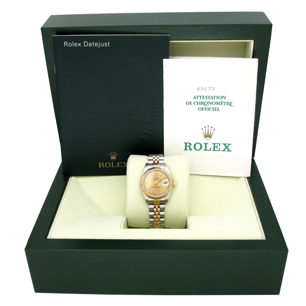 26mm Rolex 18K Yellow Gold and Stainless Steel Oyster Perpetual Datejust Watch