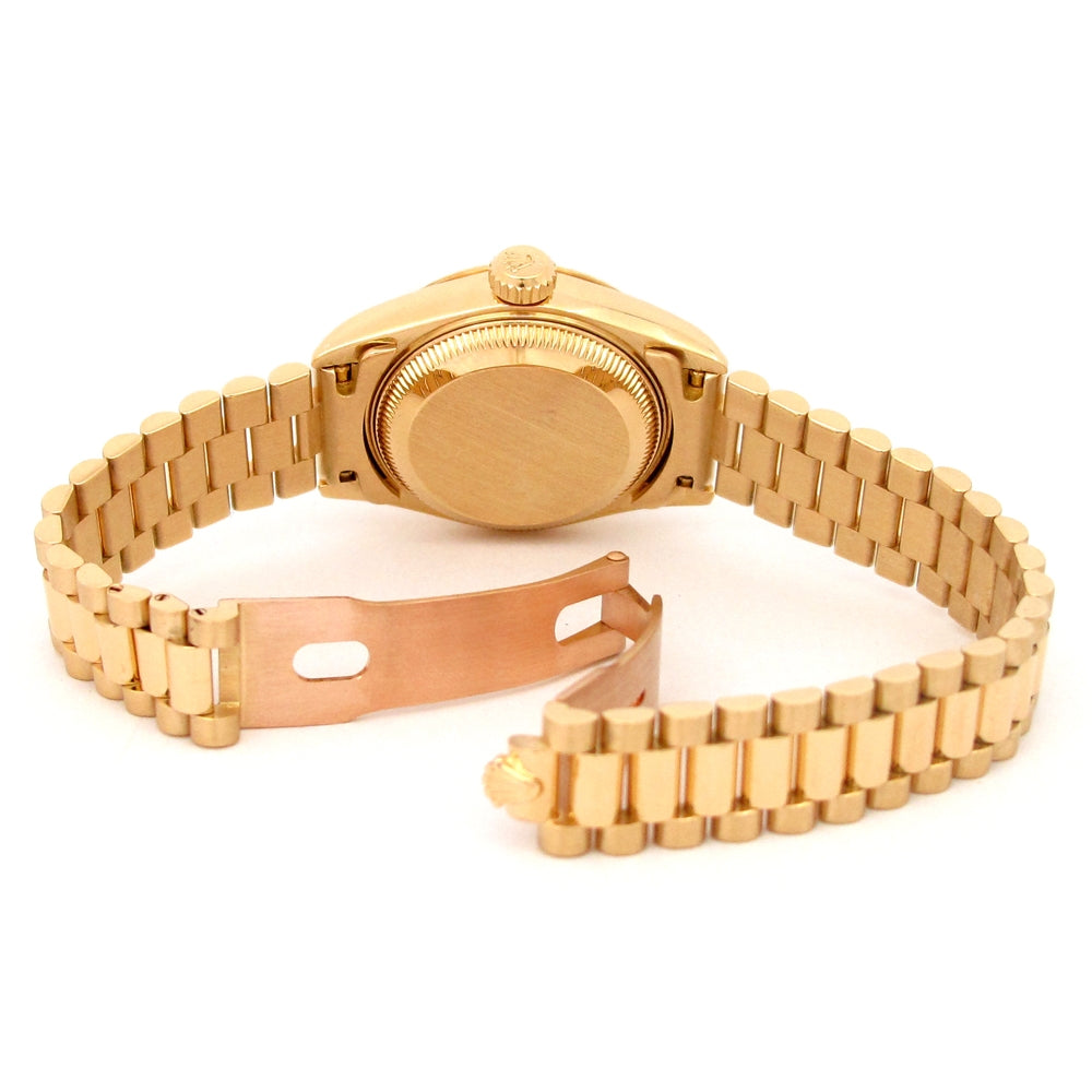 26mm Rolex 18K Yellow Gold Oyster Perpetual Datejust Lady President Watch