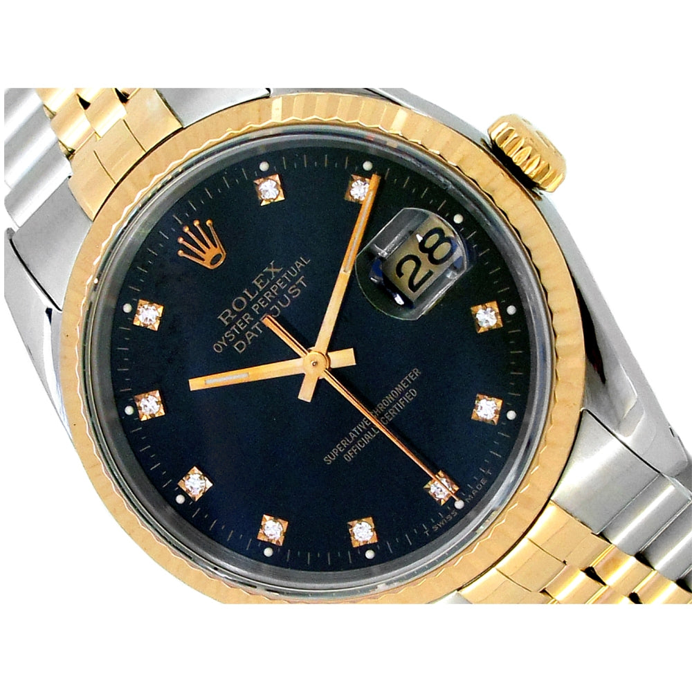 36mm Rolex 18k Yellow Gold and Stainless Steel Oyster Perpetual Datejust Watch