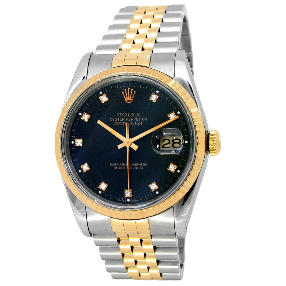 36mm Rolex 18k Yellow Gold and Stainless Steel Oyster Perpetual Datejust Watch